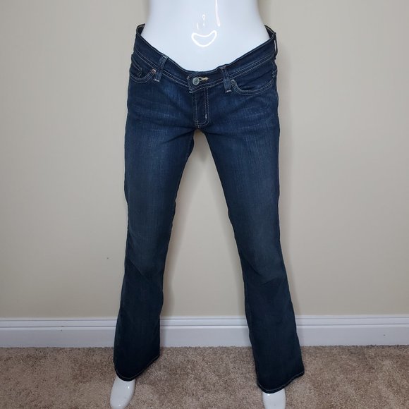 Express Precision Fit Low Rise Boot Cut Jeans SZ 4L - Picture 1 of 9